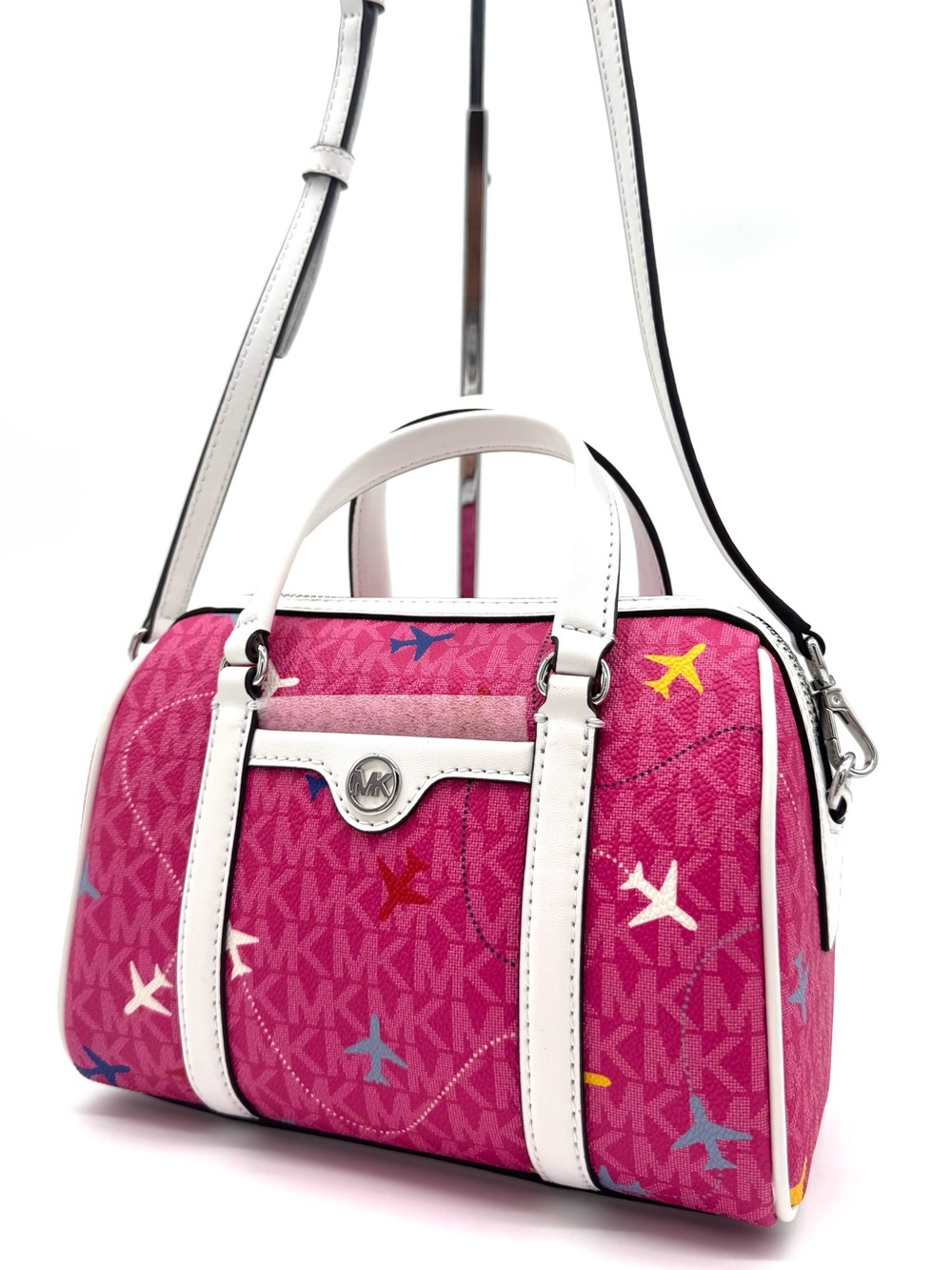 Michael Kors Small Travel Duffle Xbody Bag Dragon Fruit Multi